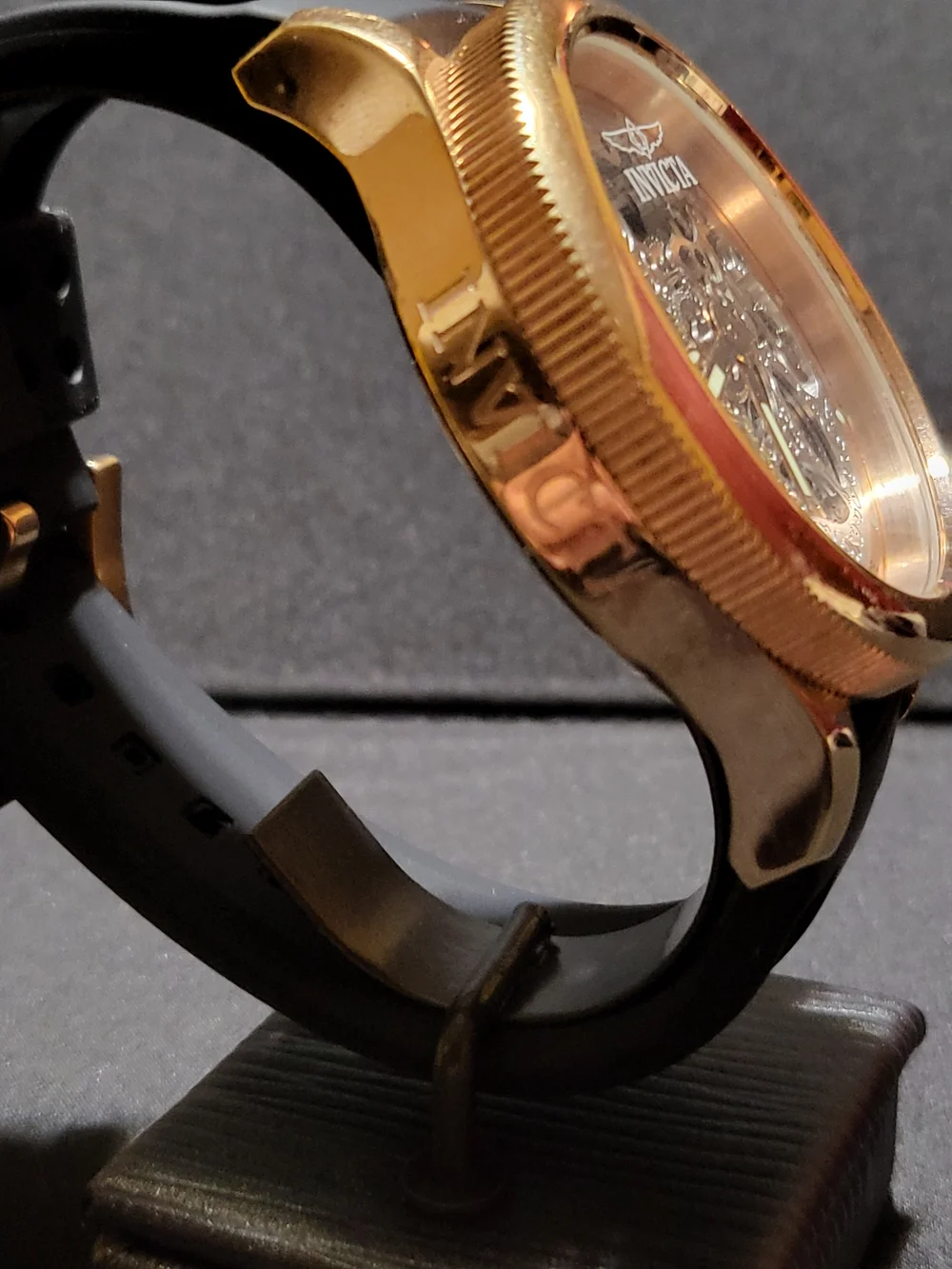 Invicta Model 3489 Gold Skeleton Dial Men's Mechanical Watch